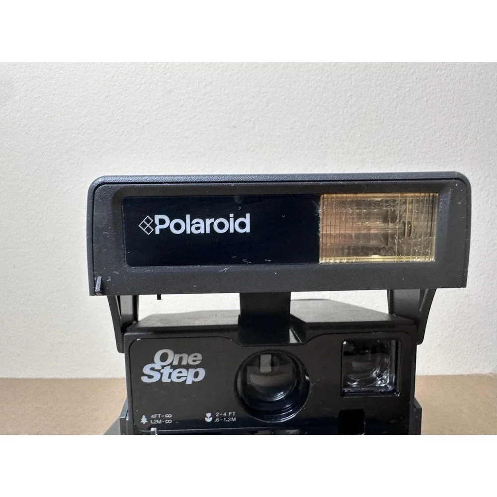 Vintage Polaroid 600 One Step Flash Instant Film Camera Black with Strap